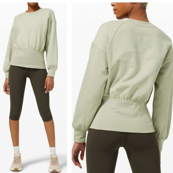 Lululemon Hugged-Waist Cotton Pullover Green Fern Size 4.. - Picture 1 of 16